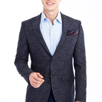 Lacivert 4 Drop Relaxed Fit Rahat Kesim Desenli Ceket