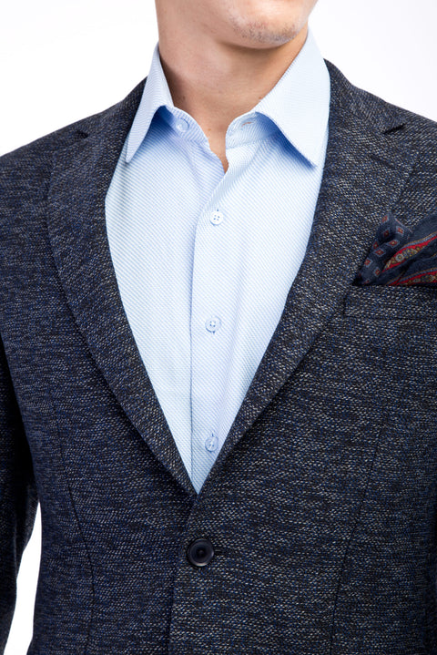 Lacivert 4 Drop Relaxed Fit Rahat Kesim Desenli Ceket