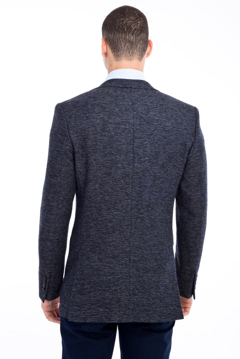 Lacivert 4 Drop Relaxed Fit Rahat Kesim Desenli Ceket