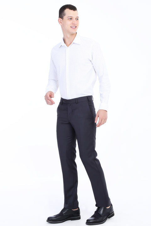 Anthracite 7 Drop Slim Fit Classic Fabric Trousers