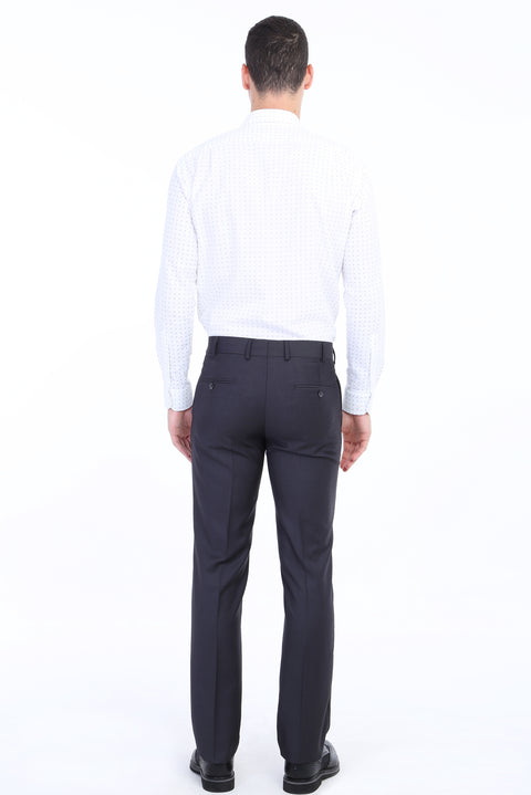 Anthracite 7 Drop Slim Fit Classic Fabric Trousers