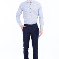 Lacivert 7 Drop Slim Fit Dar Kesim Klasik Kumaş Pantolon