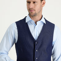 Navy Blue Eyelet Classic Vest