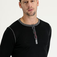 Black Button-Down Collar Slim Fit Narrow Cut Wool Knit Sweater