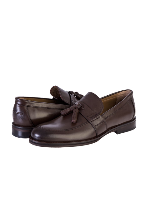 Coffee Tassel Classic Leather Shoes