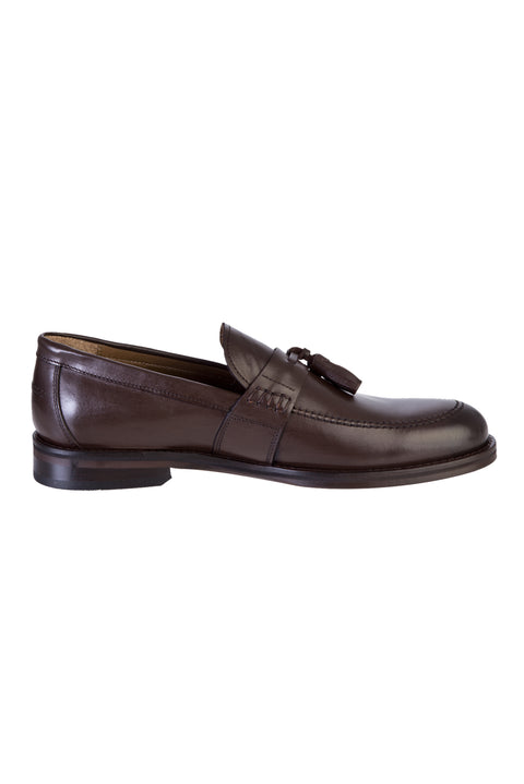 Coffee Tassel Classic Leather Shoes