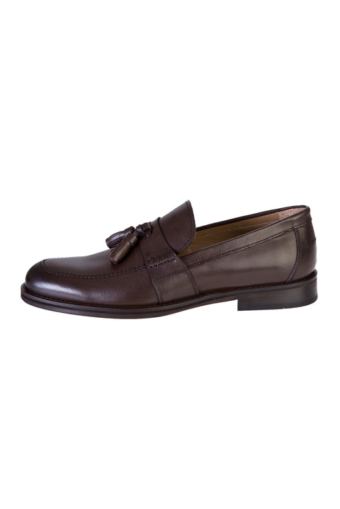 Coffee Tassel Classic Leather Shoes