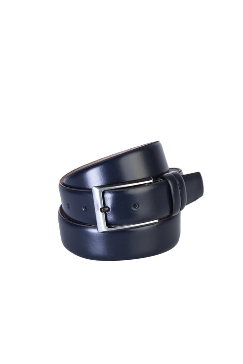 Navy Blue Classic Leather Belt