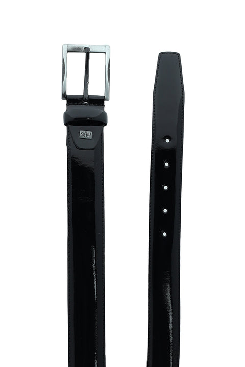 Black Plus Size Classic Patent Leather Belt