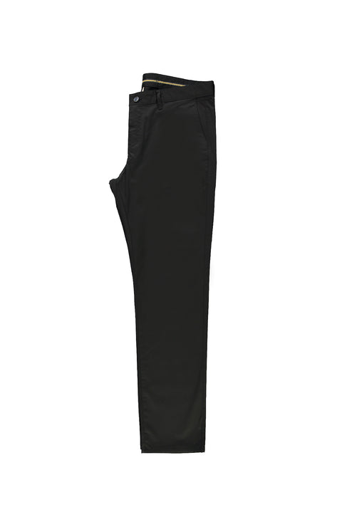 Black Relaxed Fit Stretch Canvas / Chino Trousers