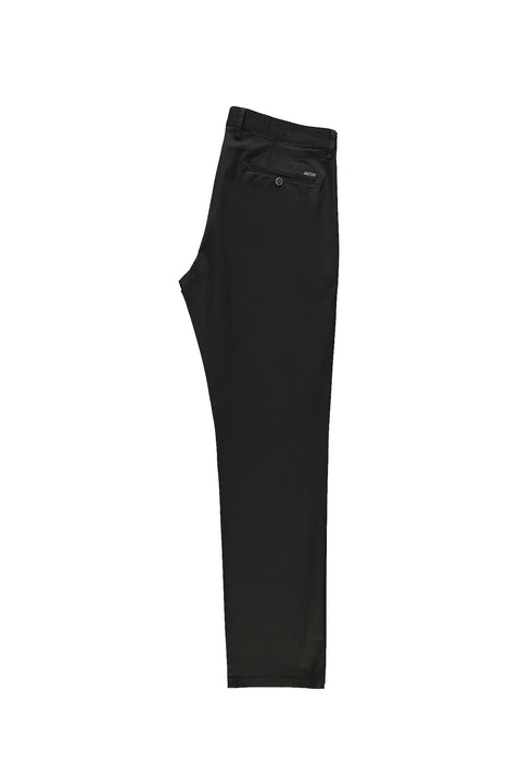 Black Relaxed Fit Stretch Canvas / Chino Trousers