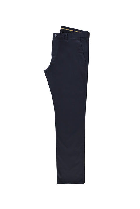 Navy Blue 6 Drop Regular Fit Standard Cut Lycra Canvas / Chino Pants