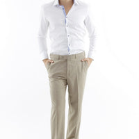Bej 6 Drop Regular Fit Standart Kesim Klasik Kumaş Pantolon