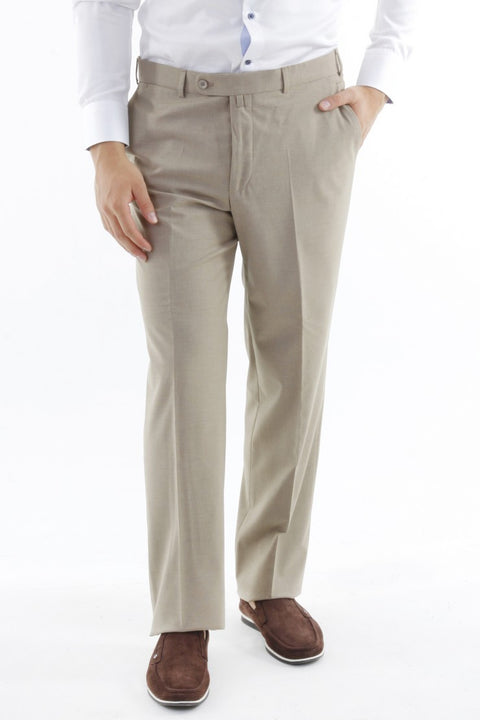 Bej 6 Drop Regular Fit Standart Kesim Klasik Kumaş Pantolon