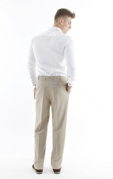 Bej 6 Drop Regular Fit Standart Kesim Klasik Kumaş Pantolon