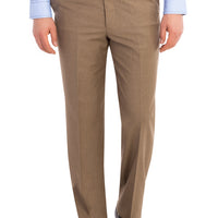 Light Brown - Camel 6 Drop Regular Fit Standard Cut Classic Fabric Trousers
