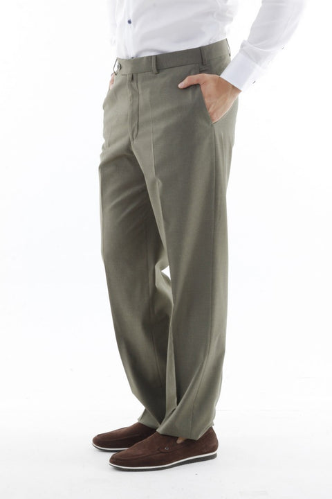 Açık Yeşil 6 Drop Regular Fit Standart Kesim Klasik Kumaş Pantolon