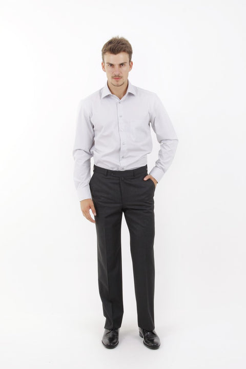 Anthracite 6 Drop Regular Fit Standard Cut Classic Fabric Trousers
