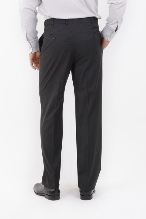 Anthracite 6 Drop Regular Fit Standard Cut Classic Fabric Trousers