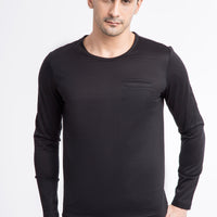 Black Crew Neck Regular Fit Cotton Sweatshirt