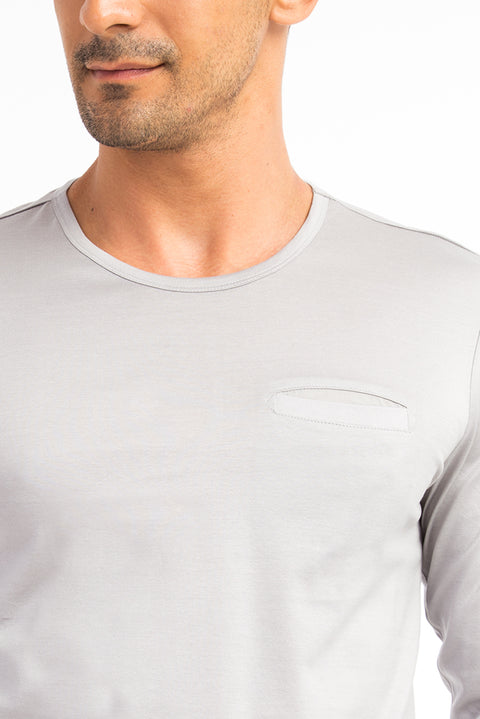 Medium Gray Crew Neck Regular Fit Cotton Sweatshirt