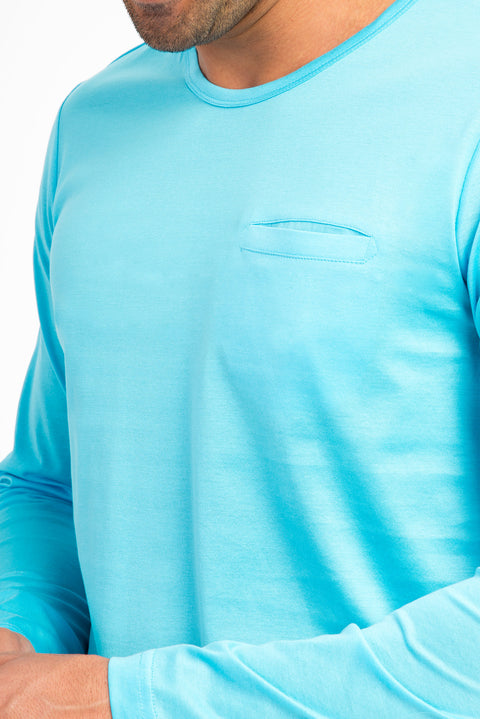 Blue Crew Neck Regular Fit Cotton Sweatshirt
