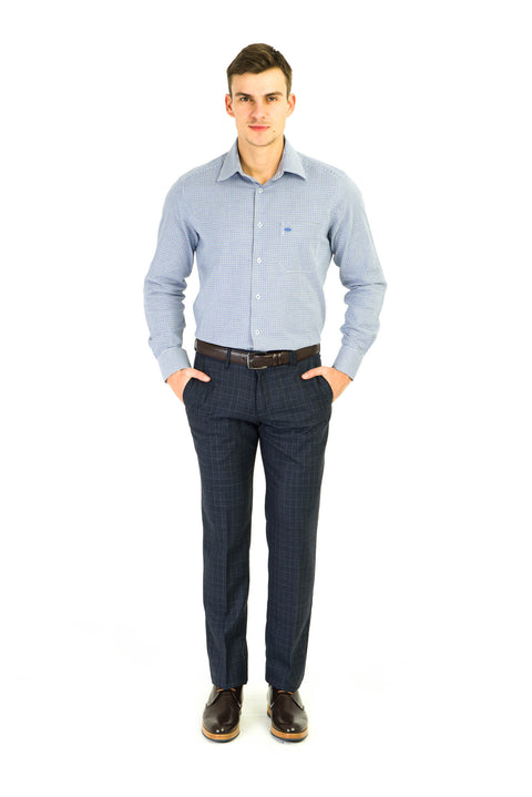 Orta Füme 7 Drop Super Slim Fit Eksra Dar Kesim Klasik Kumaş Pantolon