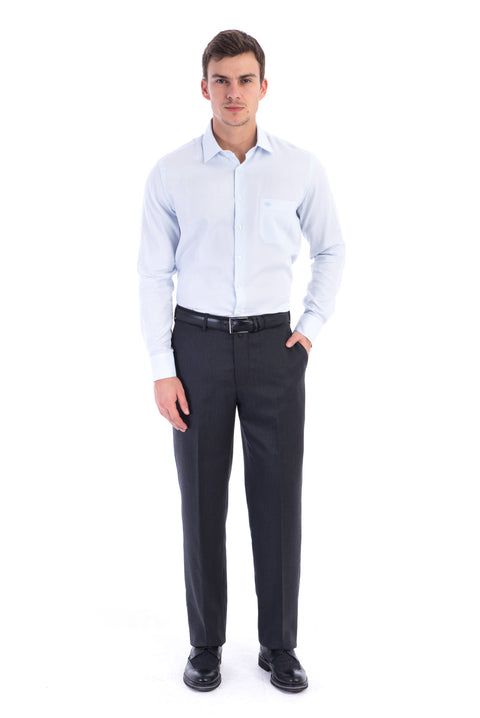 Orta Füme 6 Drop Regular Fit Standart Kesim Klasik Kumaş Pantolon