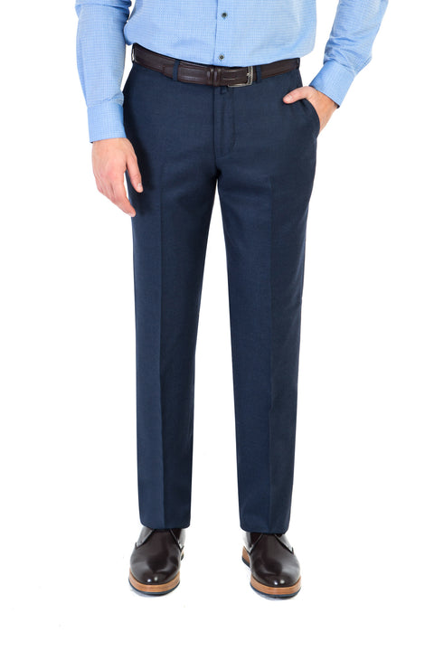 Dark Blue 4 Drop Relaxed Fit Classic Fabric Trousers