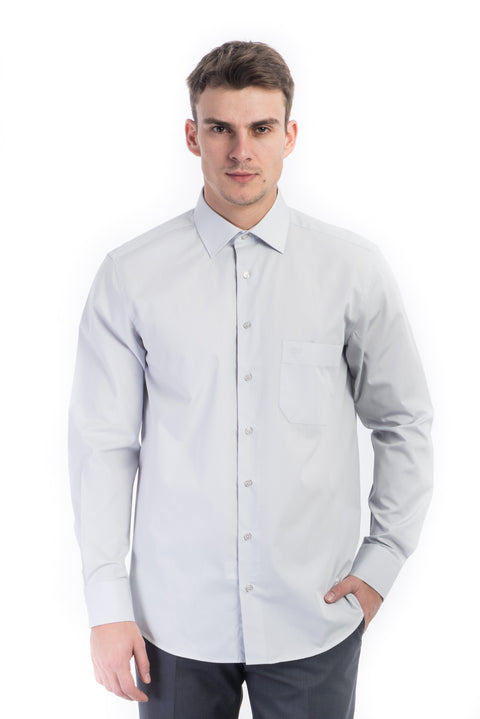 Light Grey Cotton Polyester Shirt
