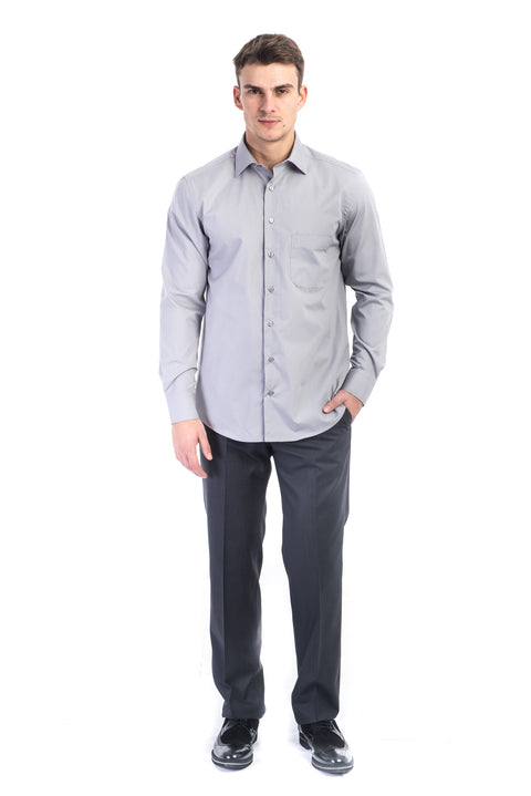 Medium Gray Long-Sleeve Classic Shirt