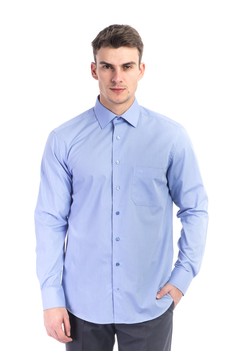 Blue TT.COTTON POLYESTER SHIRT