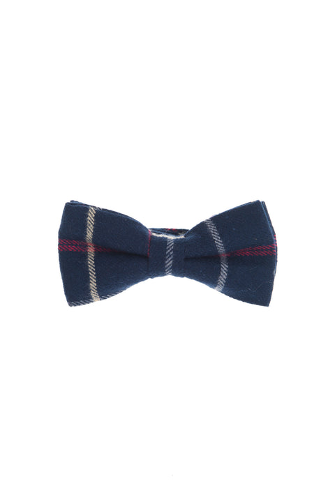 Navy Blue Patterned Bow Tie