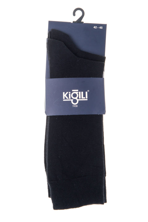 Black 2-Pack 30/1 Plain Cotton Socks