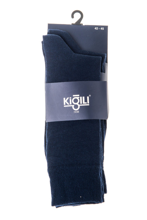 Navy Blue 2-Pack 30/1 Plain Cotton Socks