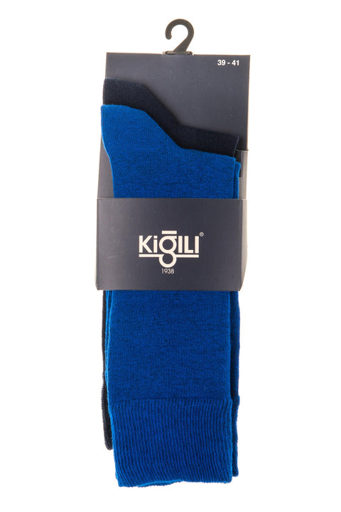Navy Blue 2-Pack 30/1 Plain Cotton Socks