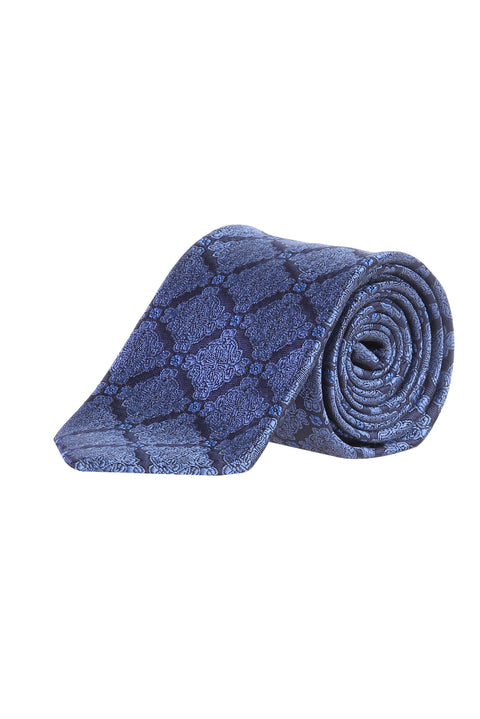 Navy Blue Cn. Polyester Patterned Krvt
