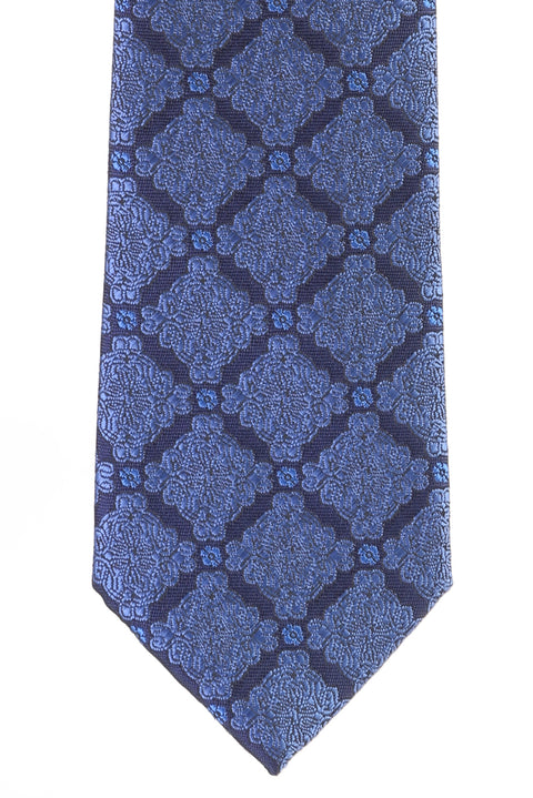 Navy Blue Cn. Polyester Patterned Krvt