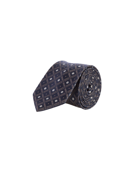 Navy Patterned Tie