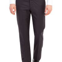 Black 6 Drop Regular Fit Standard Cut Classic Fabric Trousers