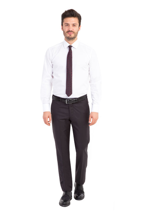 Black 4-Drop Relaxed Fit Classic Fabric Trousers
