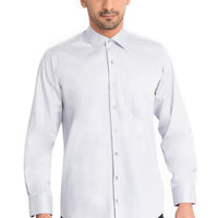 Light Grey Long Sleeve Classic Satin Cotton Shirt