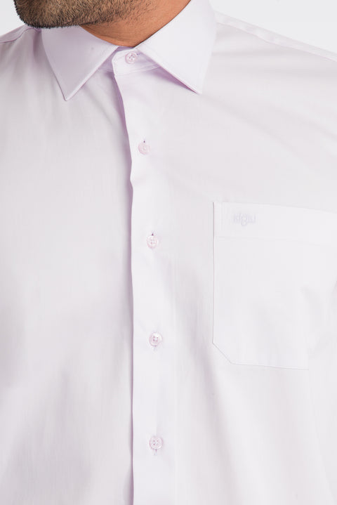 Lilac Long Sleeve Classic Satin Cotton Shirt