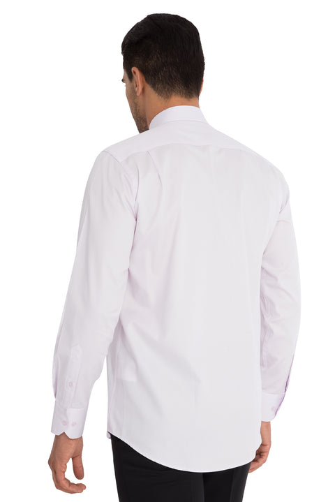 Lilac Long Sleeve Classic Satin Cotton Shirt