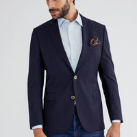 Navy Blue 7 Drop Slim Fit Blazer Jacket