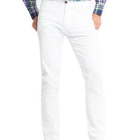 White Slim Fit Narrow Cut WB PLAIN SLIM PANTS with Lycra