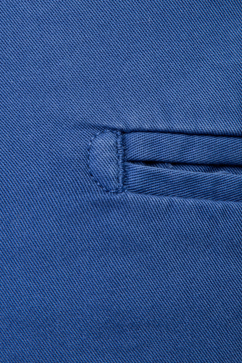 Blue Regular Fit Standard Cut Lycra Canvas / Chino Trousers
