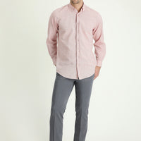 Light Grey 7 Drop Slim Fit Narrow Cut Lycra Classic Fabric Trousers