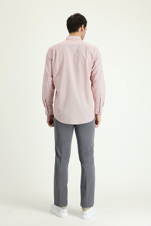 Light Grey 7 Drop Slim Fit Narrow Cut Lycra Classic Fabric Trousers