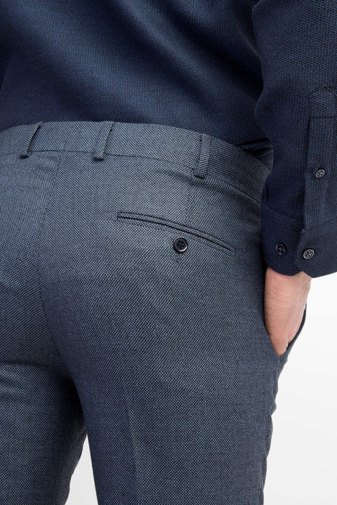 Blue 6 Drop Regular Fit Standard Cut Patterned Classic Fabric Trousers